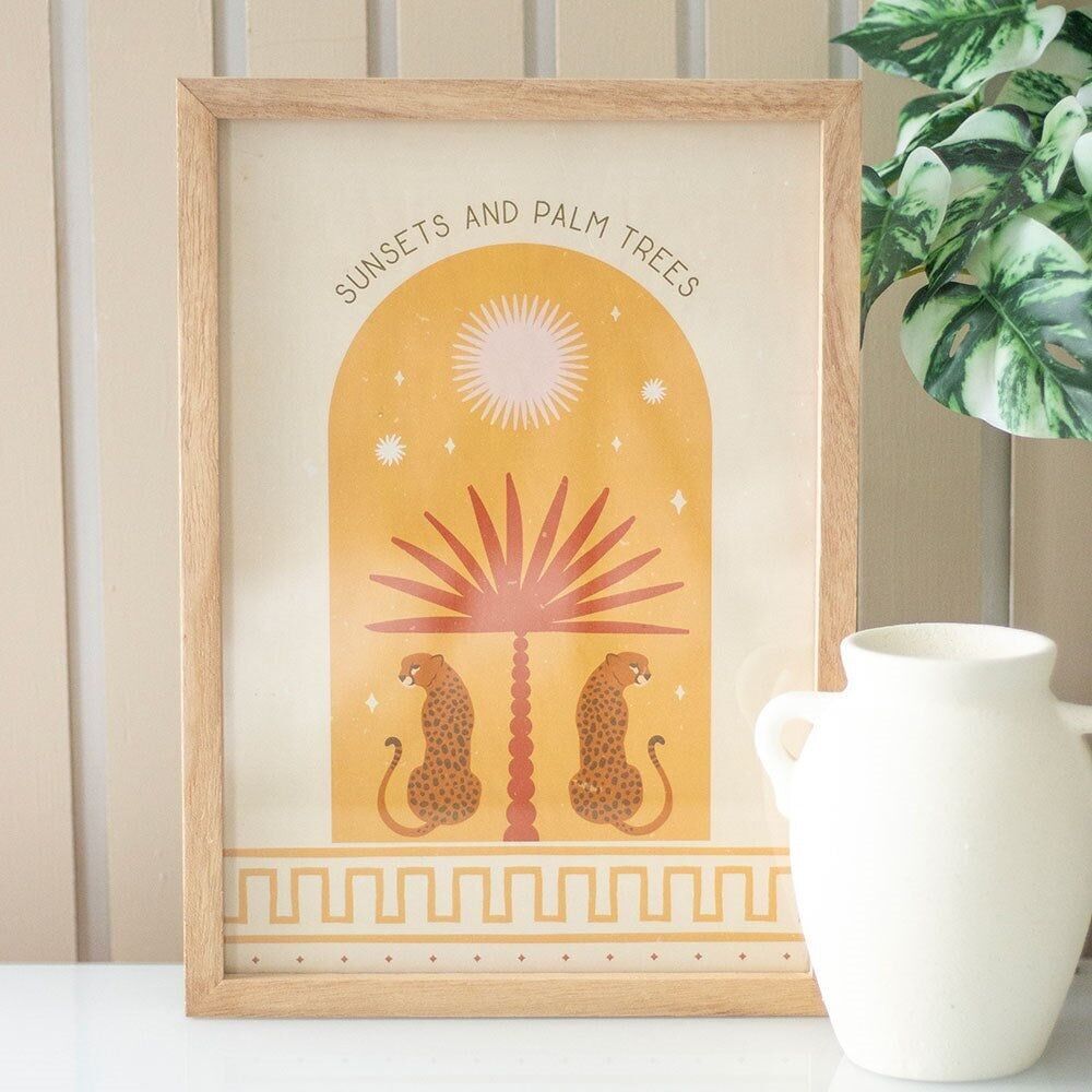 Stampa artistica da parete con cornice Leopard Palm