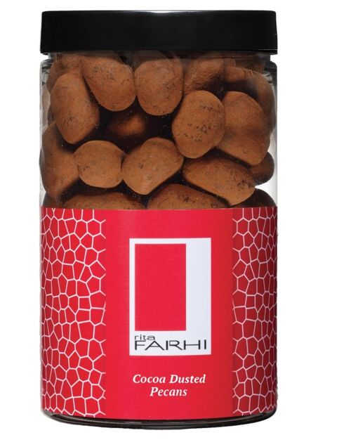 Cocoa Dusted Belgian Milk Chocolate Caramelised Pecans in a Gift Jar