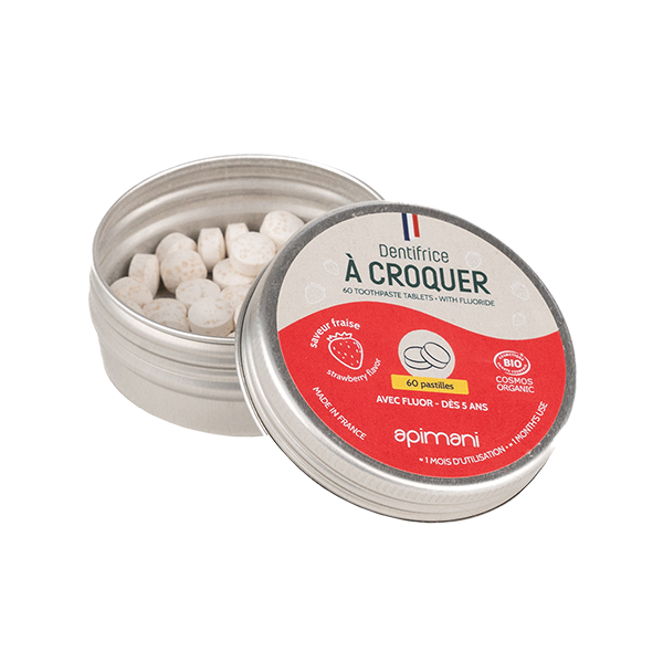 Chewable toothpaste in tablet form - Strawberry - Pack of 5