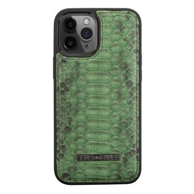 Custodia in pelle per iPhone 12 Pro Max pitone verde erba