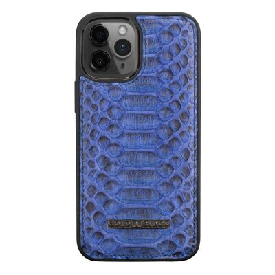 iPhone 12 Pro Max leather sleeve python blue