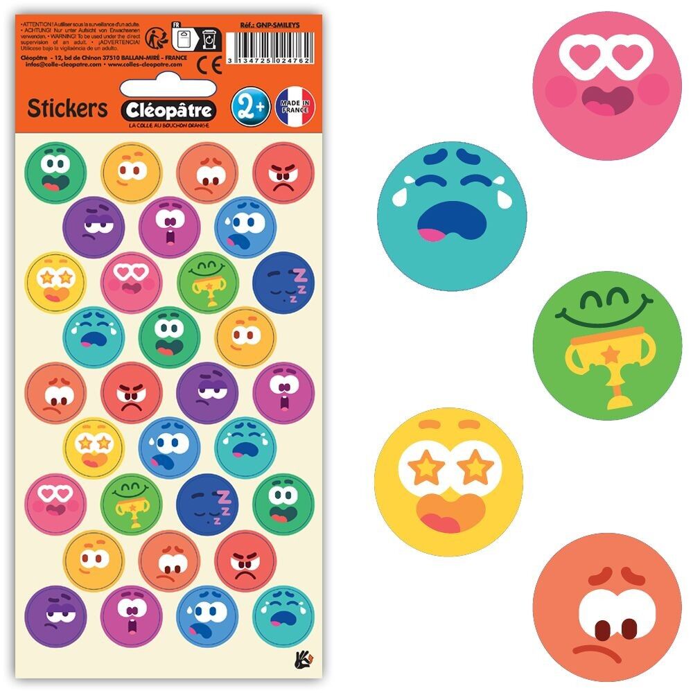 Un foglio di 32 adesivi emozionali senza confezione