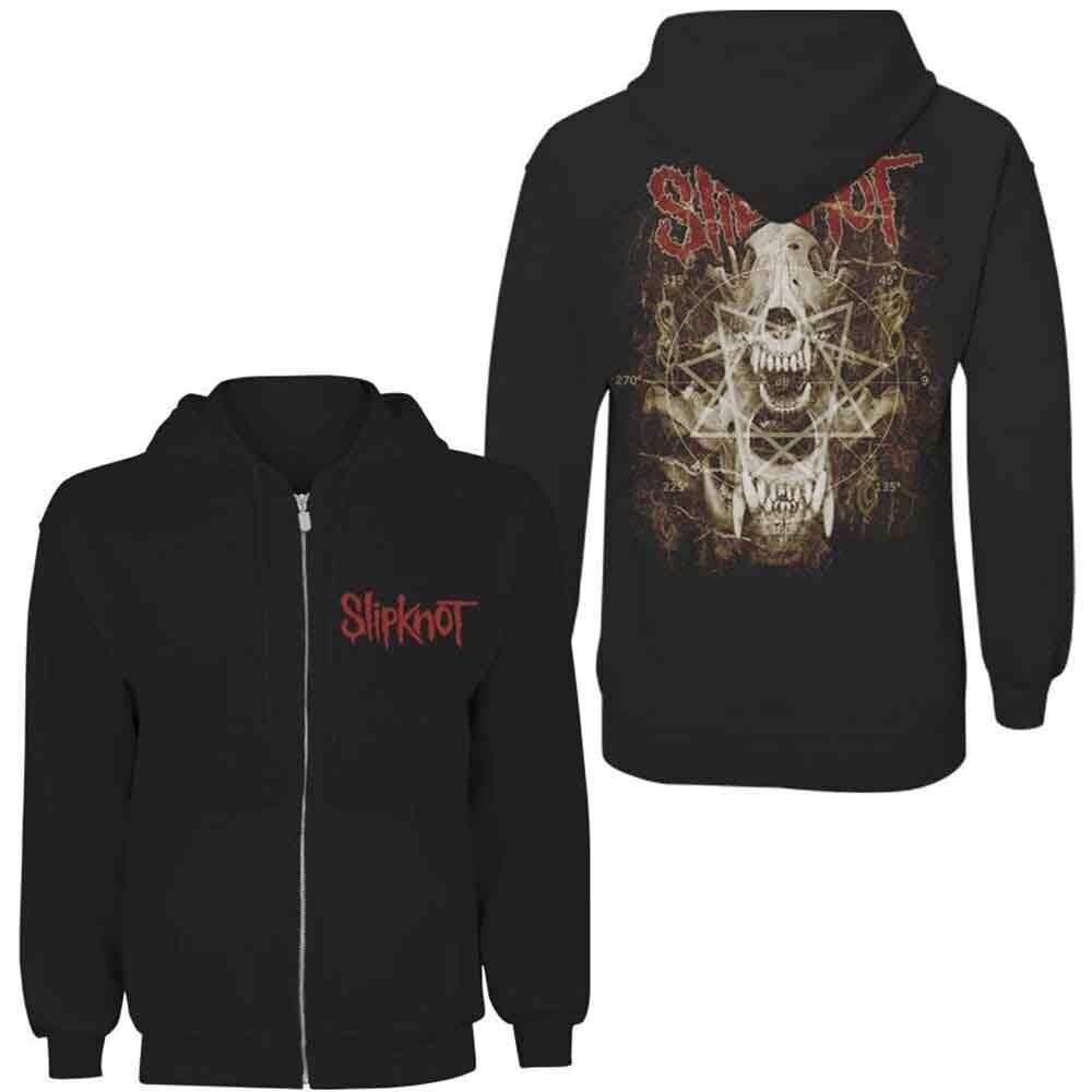 Slipknot Kapuzenpullover mit Reißverschluss - Totenkopfzähne