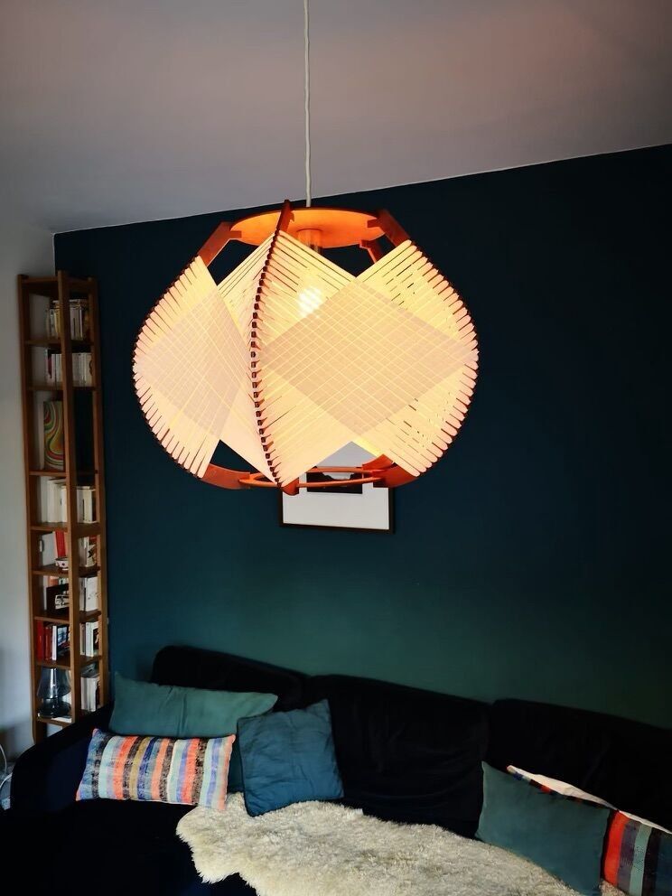 Lampada gigante in legno / P 55 cm / opzione sospesa