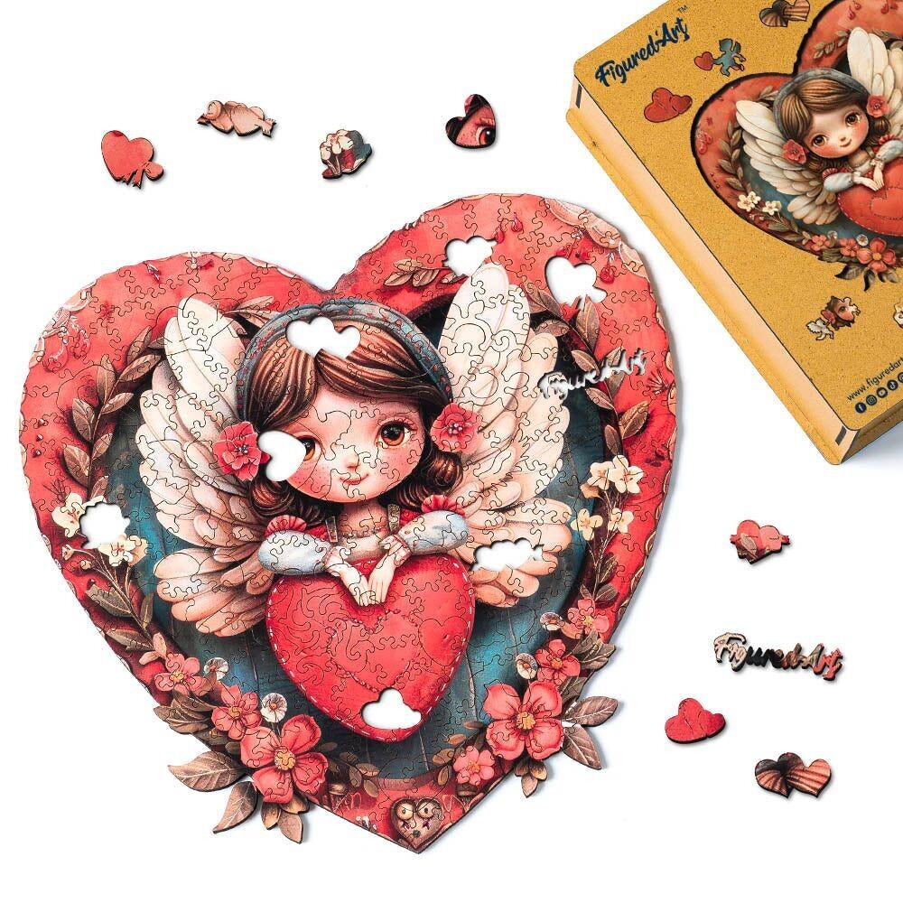 Puzzle en Bois Adulte - Ange et Cœur