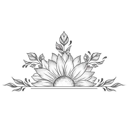 Tatouage temporaire Sioou - Le demi tournesol x5