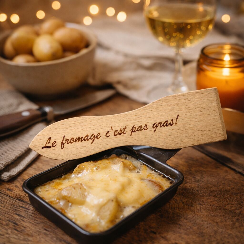 Raclettespatel „Käse ist nicht fettig!“"