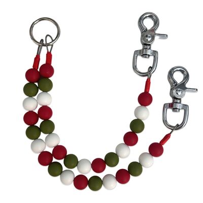 Séparateur de chien de perles de Noël fait à la main / Laisse double diviseur