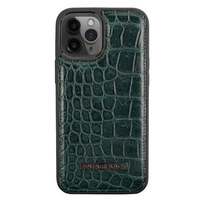 iPhone 12 Pro Max leather sleeve Crocodile Green