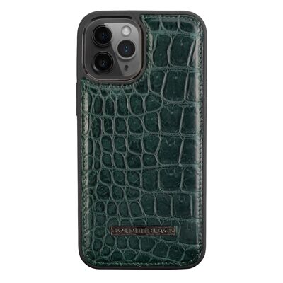 Custodia in pelle per iPhone 12 Pro Max Crocodile Green