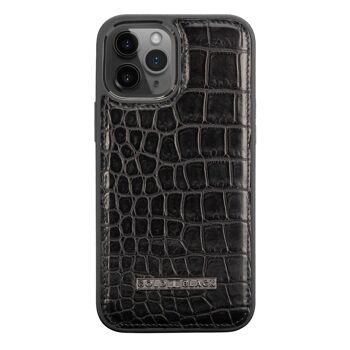 Etui cuir iPhone 12 Pro Max Crocodile Noir 1