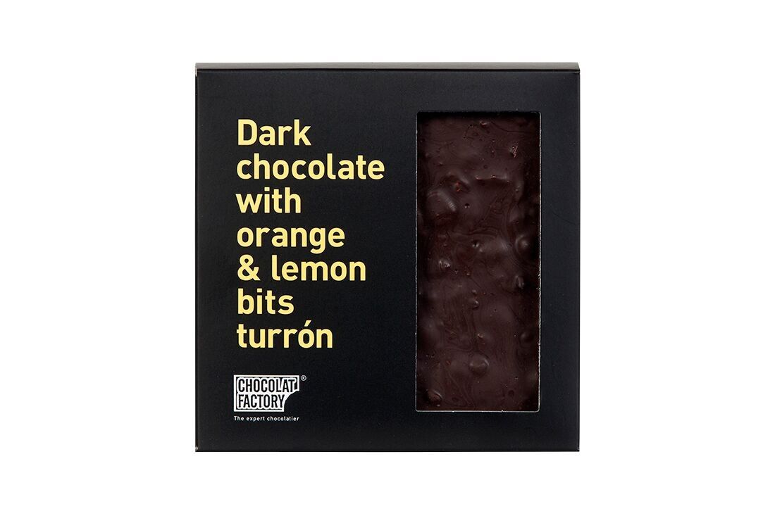 Dark chocolate and citrus nougat
