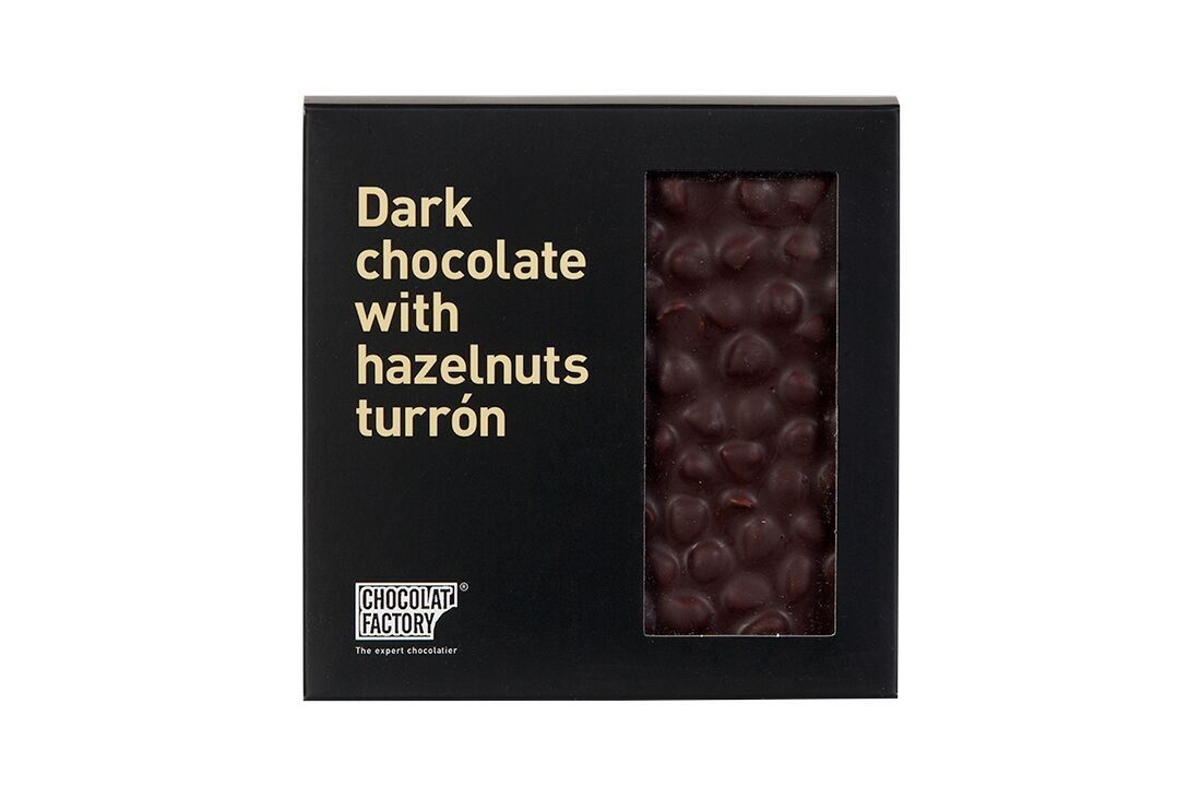 Dark chocolate and toasted hazelnut nougat