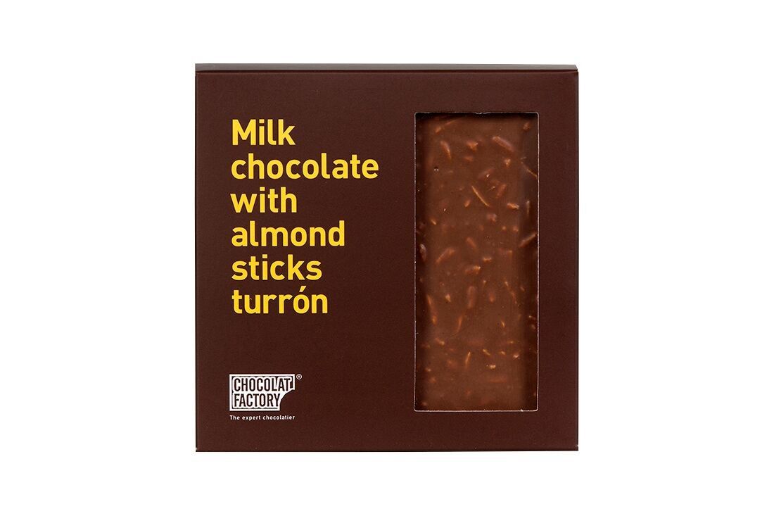 Milk chocolate nougat with caramelized almonds