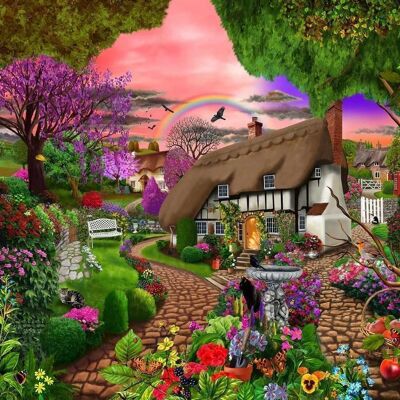 Cottage Garden Rainbow - 500 pc. jigsaw puzzle