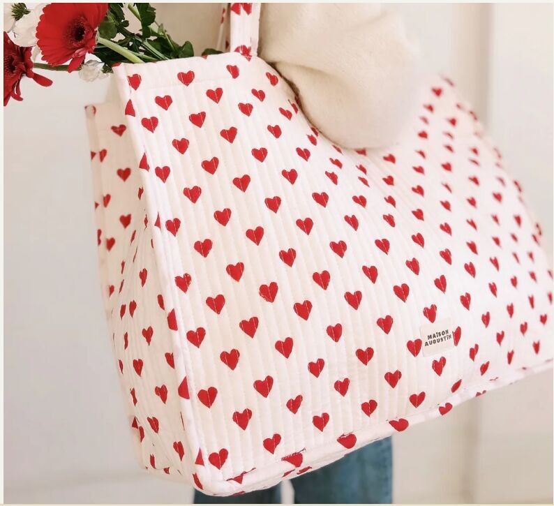 Borsa tote Love in ciliegia