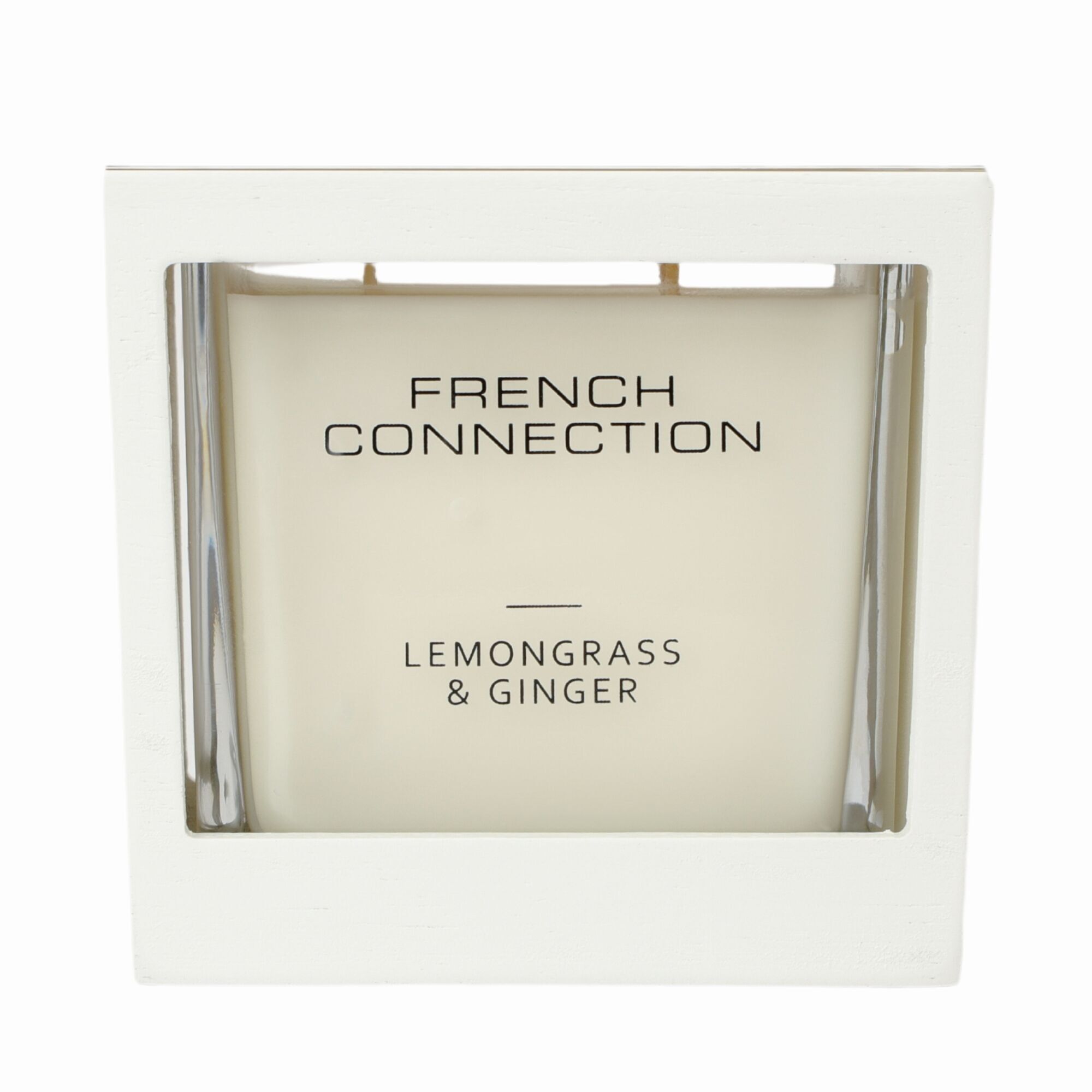 Bougie en bois blanc French Connection à la citronnelle et au gingembre 480 g