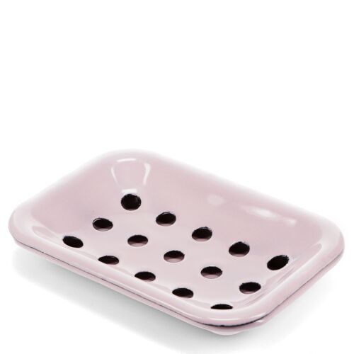 Two-part enamel soap dish - Pink