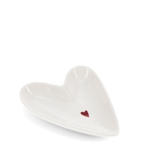 Mini glossy ceramic trinket dish - Heart