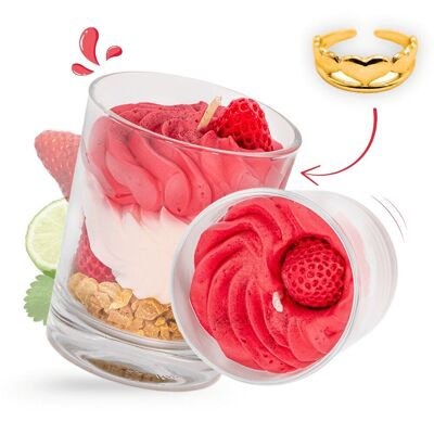 Wild strawberry gourmet jewel candle