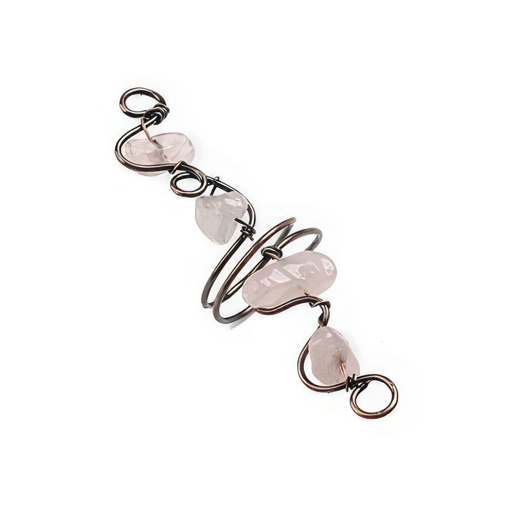 Bague avec pierres précieuses enveloppées de fil, assortiment