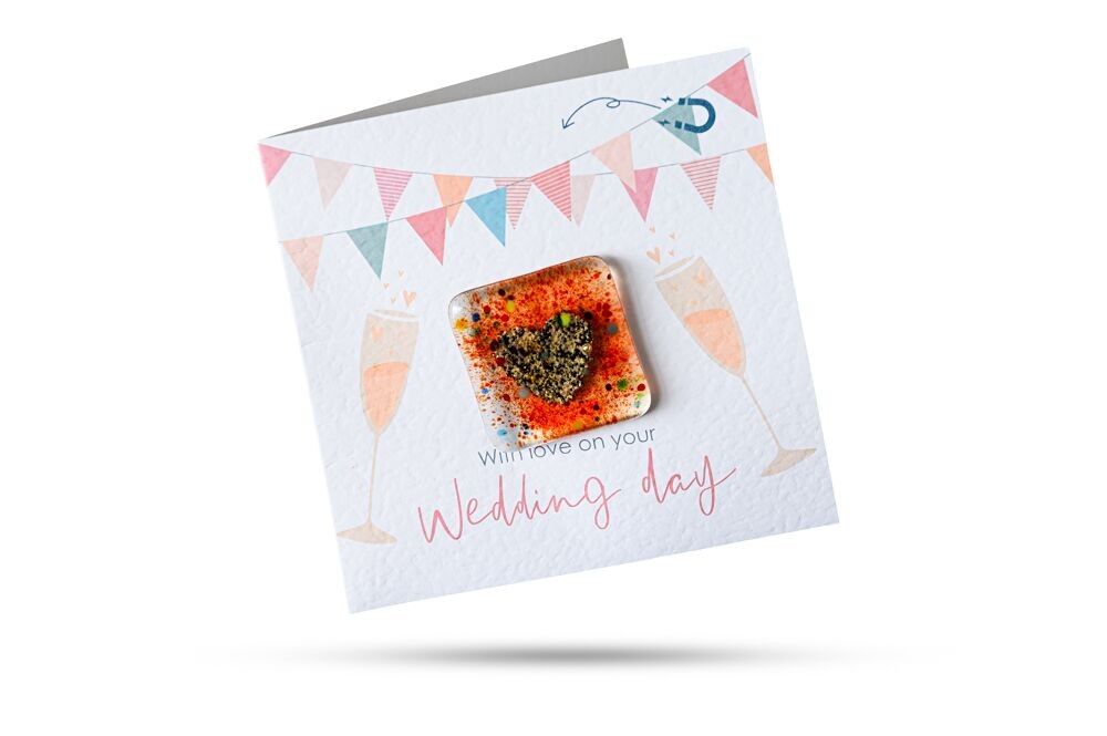 Wedding (Cheers) MAGNET Fused Glass Card