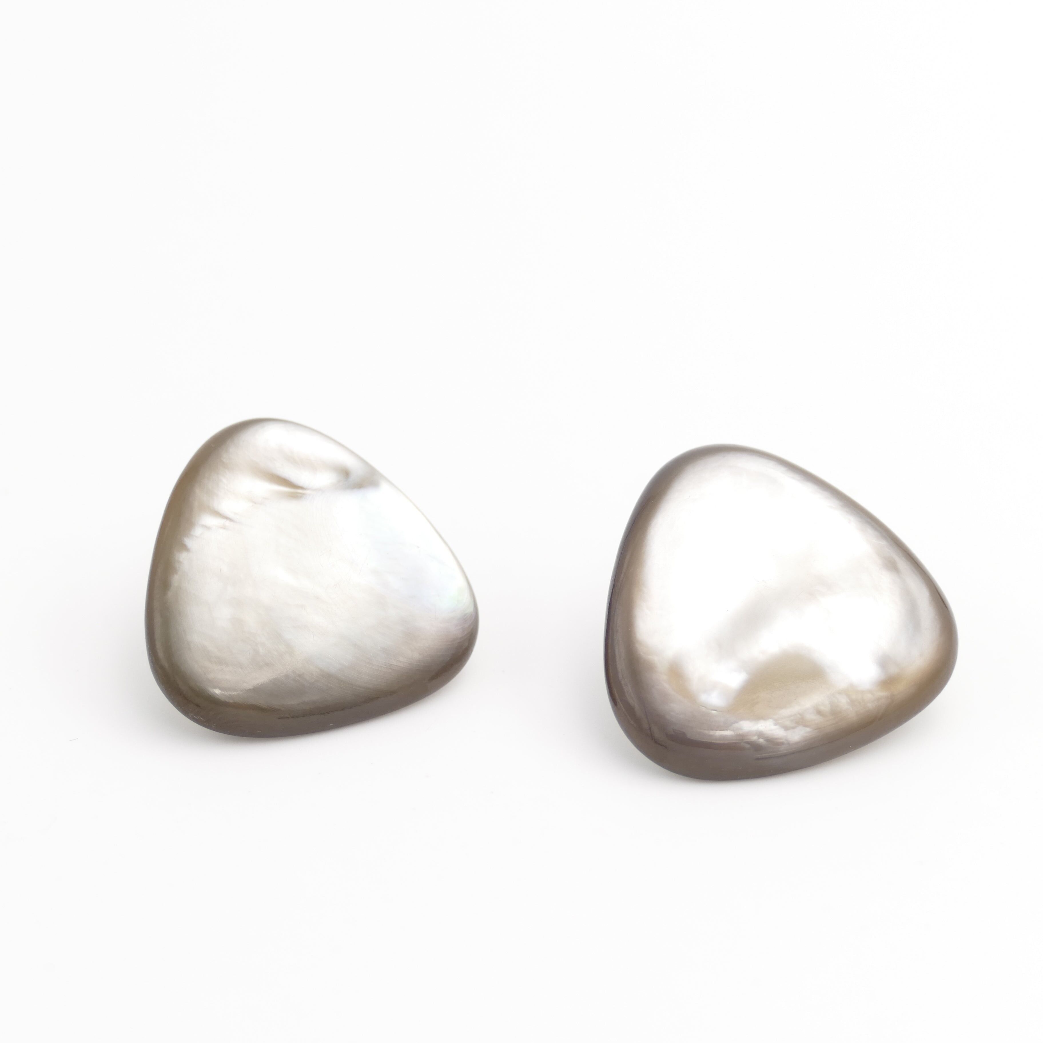 Boucles d'oreilles clips Diana nacre