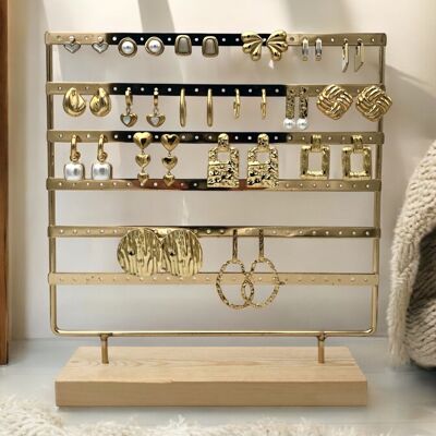 Set de 18 boucles d'oreilles en acier inoxydable sans présentoir SET4