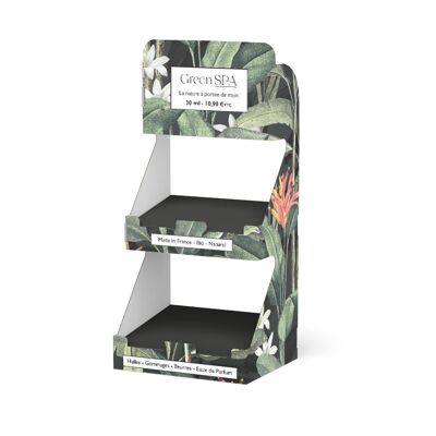 Display Counter Travel Formats Green Spa