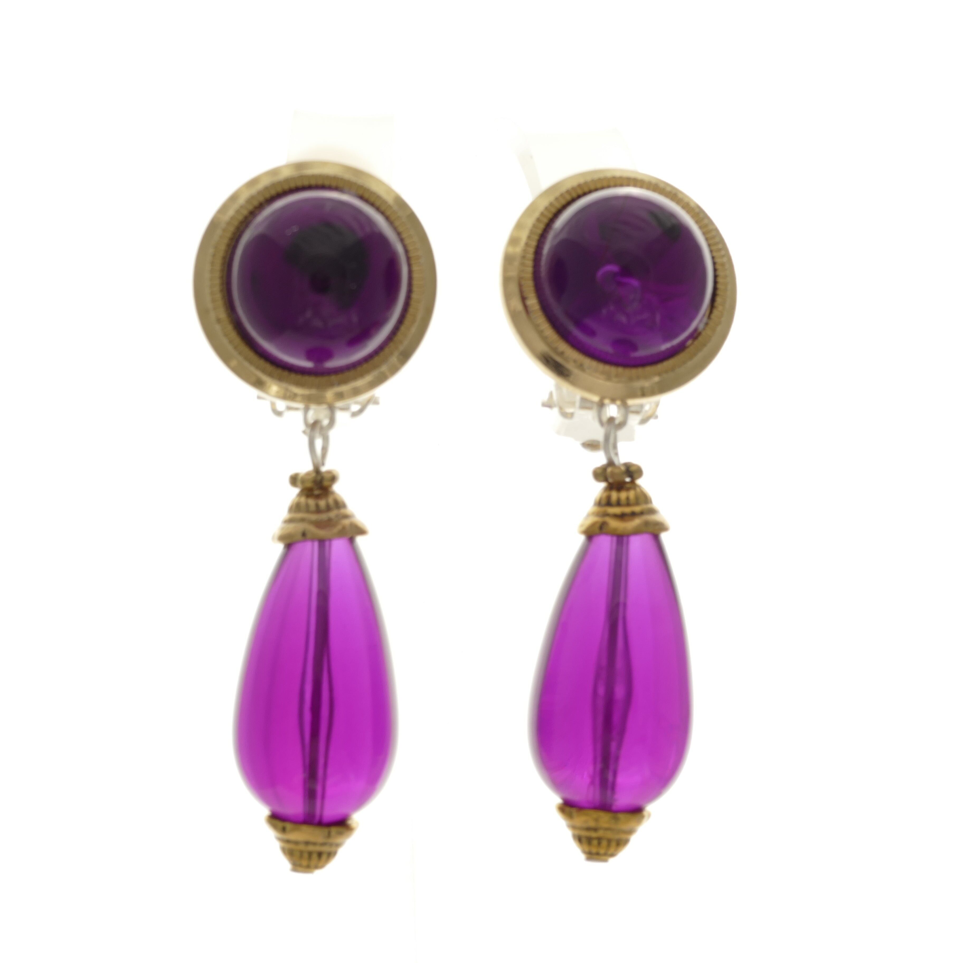 Pendientes Julia con pasadores en forma de lágrima rosa