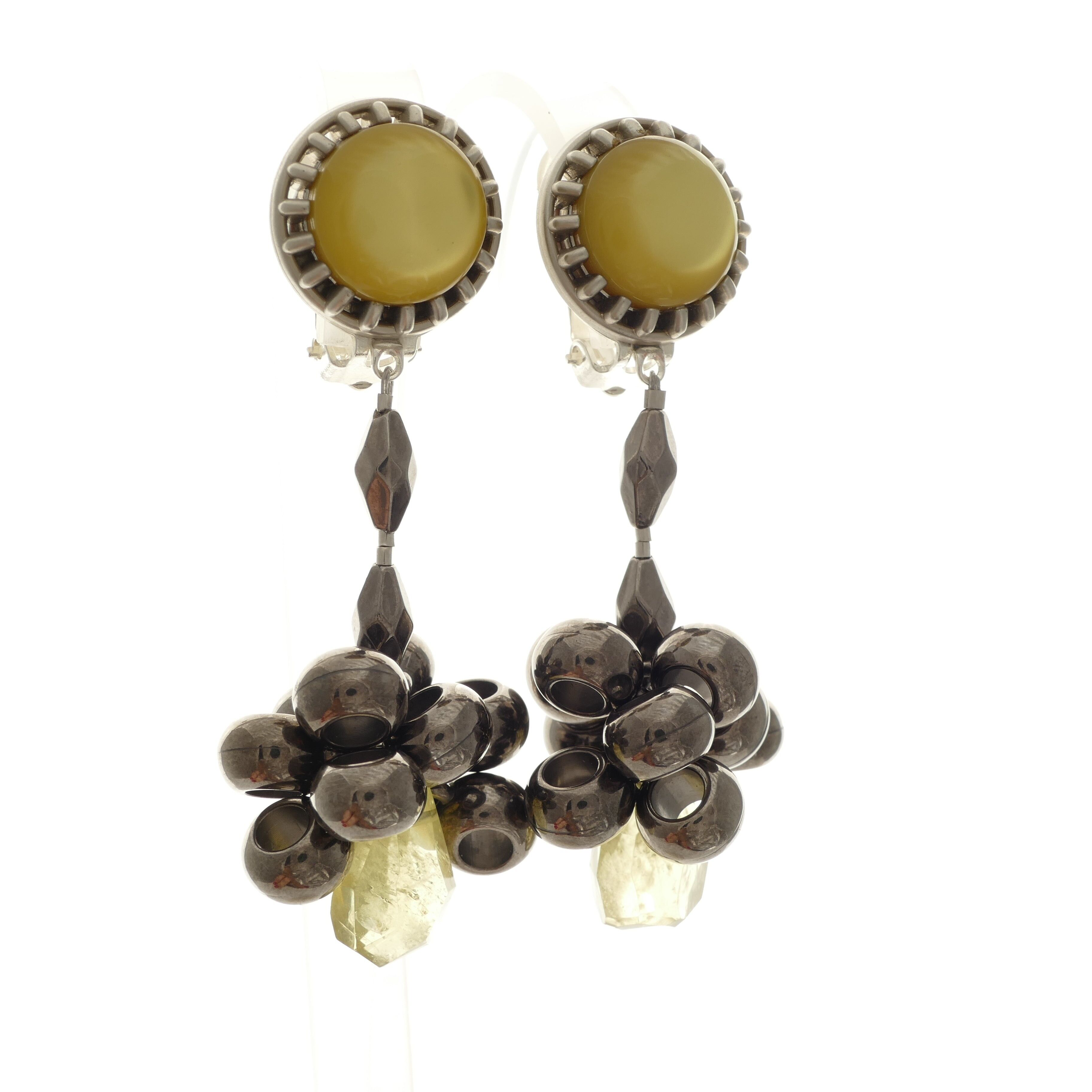 Pendientes largos Kelly con citrino cítrico