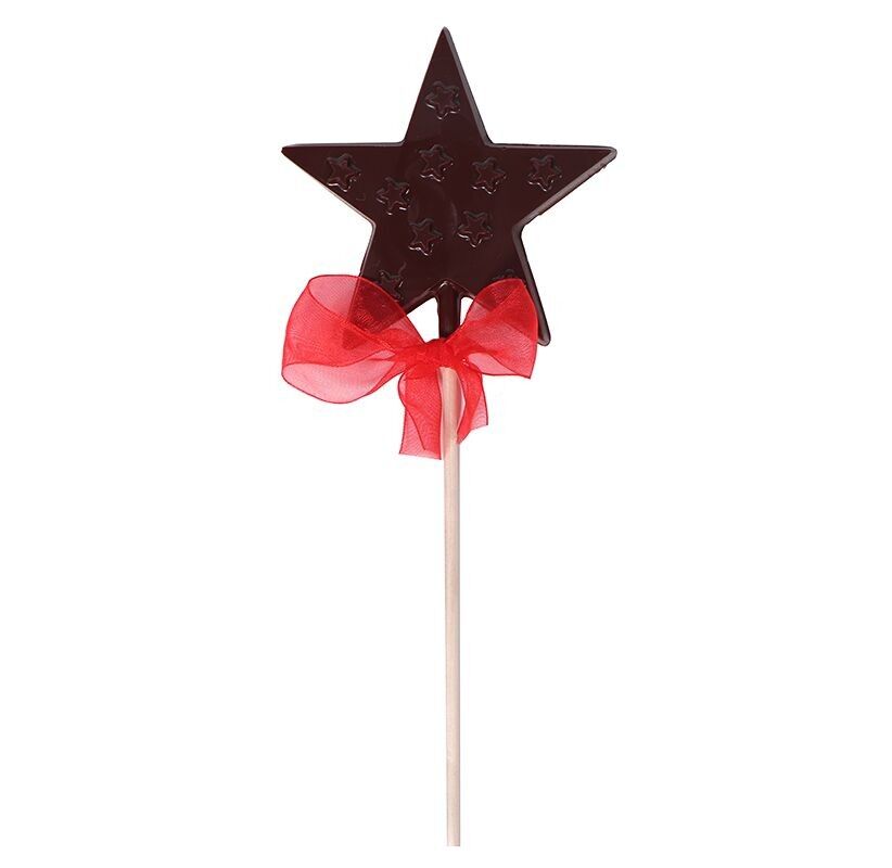 Dark chocolate star lollipop