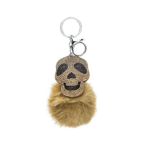 Anhänger-Fellbommel-Totenkopf