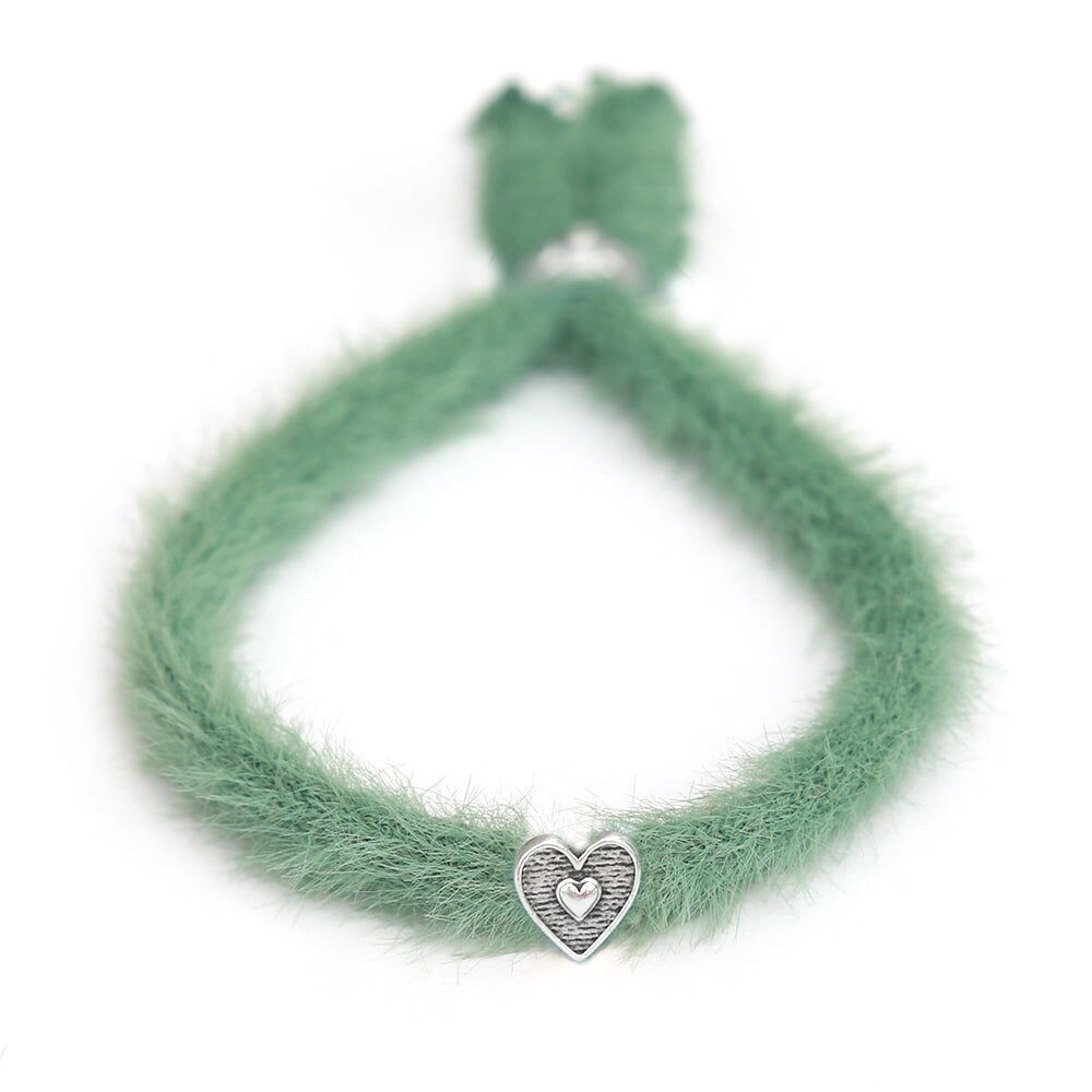 Bracciale soffice argento verde