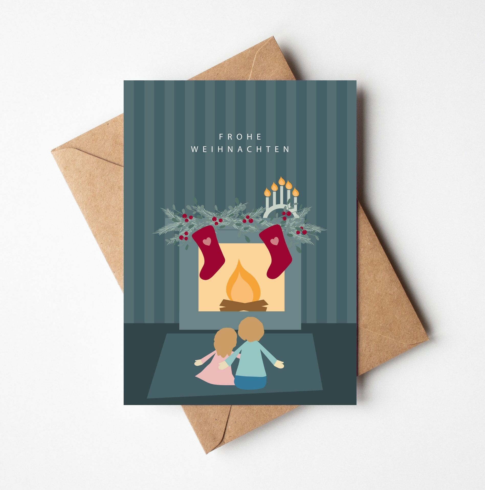 Cartolina di Natale "Camino di Natale"