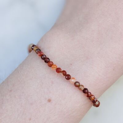 Bracelet Cornaline facettée 3mm et Argent 925