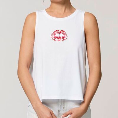 Lee mis labios - Camiseta sin mangas blanca