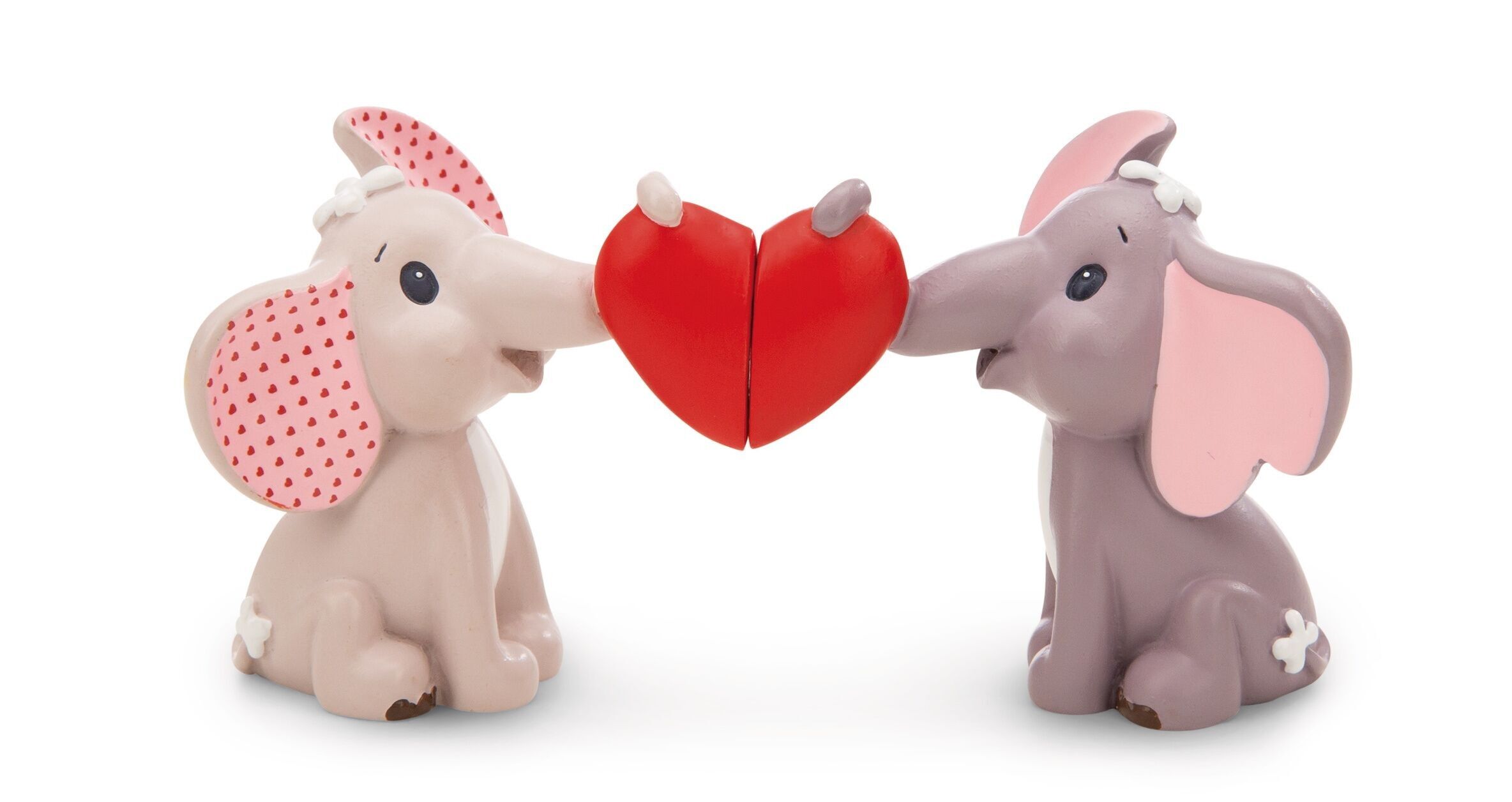 Set di 2 figure in poliresina dell'Elefante dell'Amore in confezione regalo, 8 pezzi in esposizione