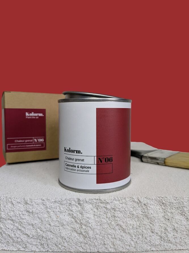 Granat-Wärmekerze mit Zimtduft