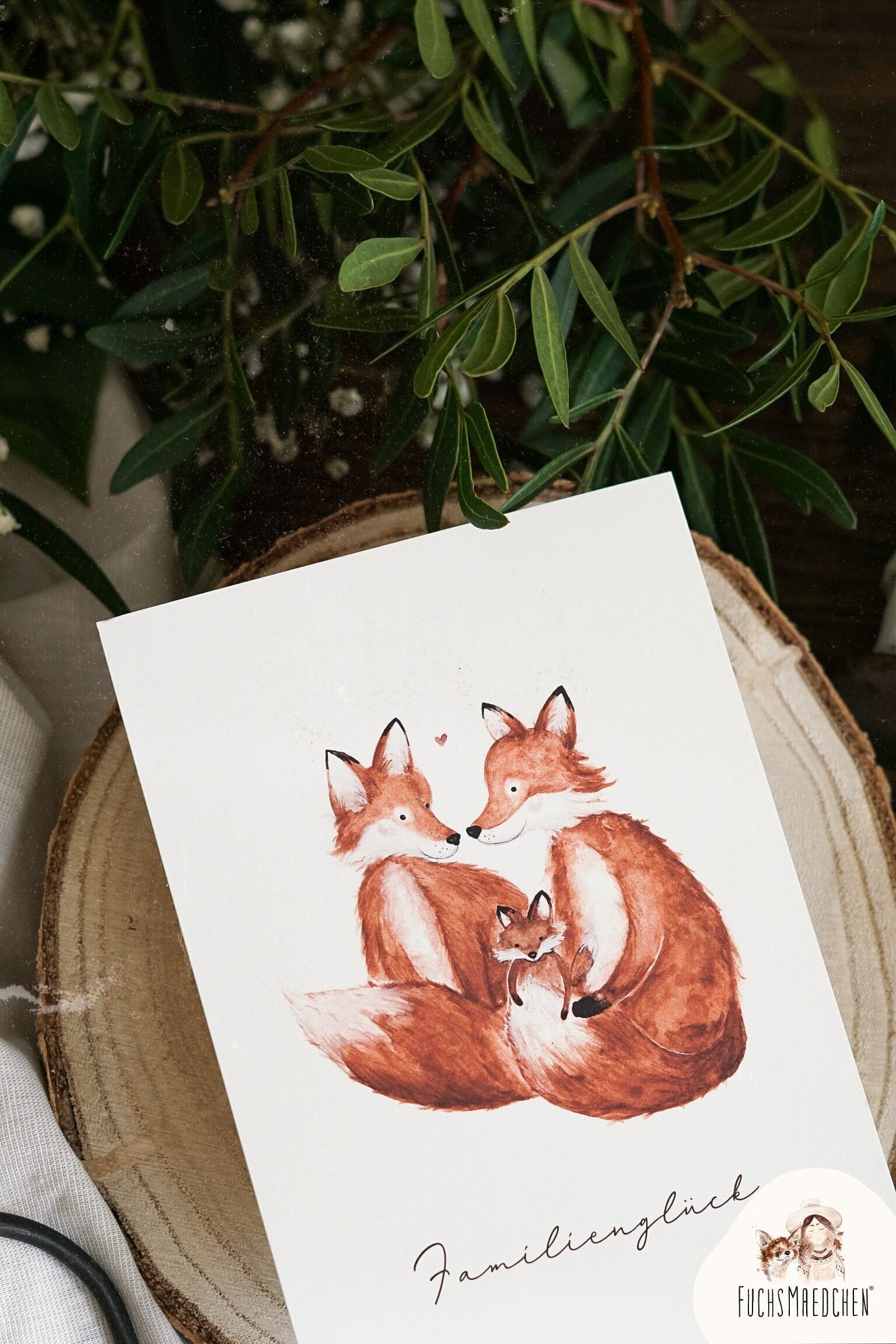 Biglietto d'auguri -Famiglia Fox-