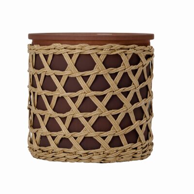 French Connection Woven Detail Brown Black Cherry & Cedarwood Candle 425G