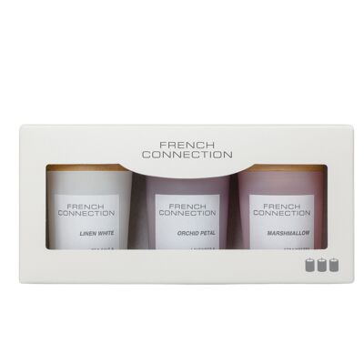 French Connection Pastel Range Trio di candele regalo 3 X 50G