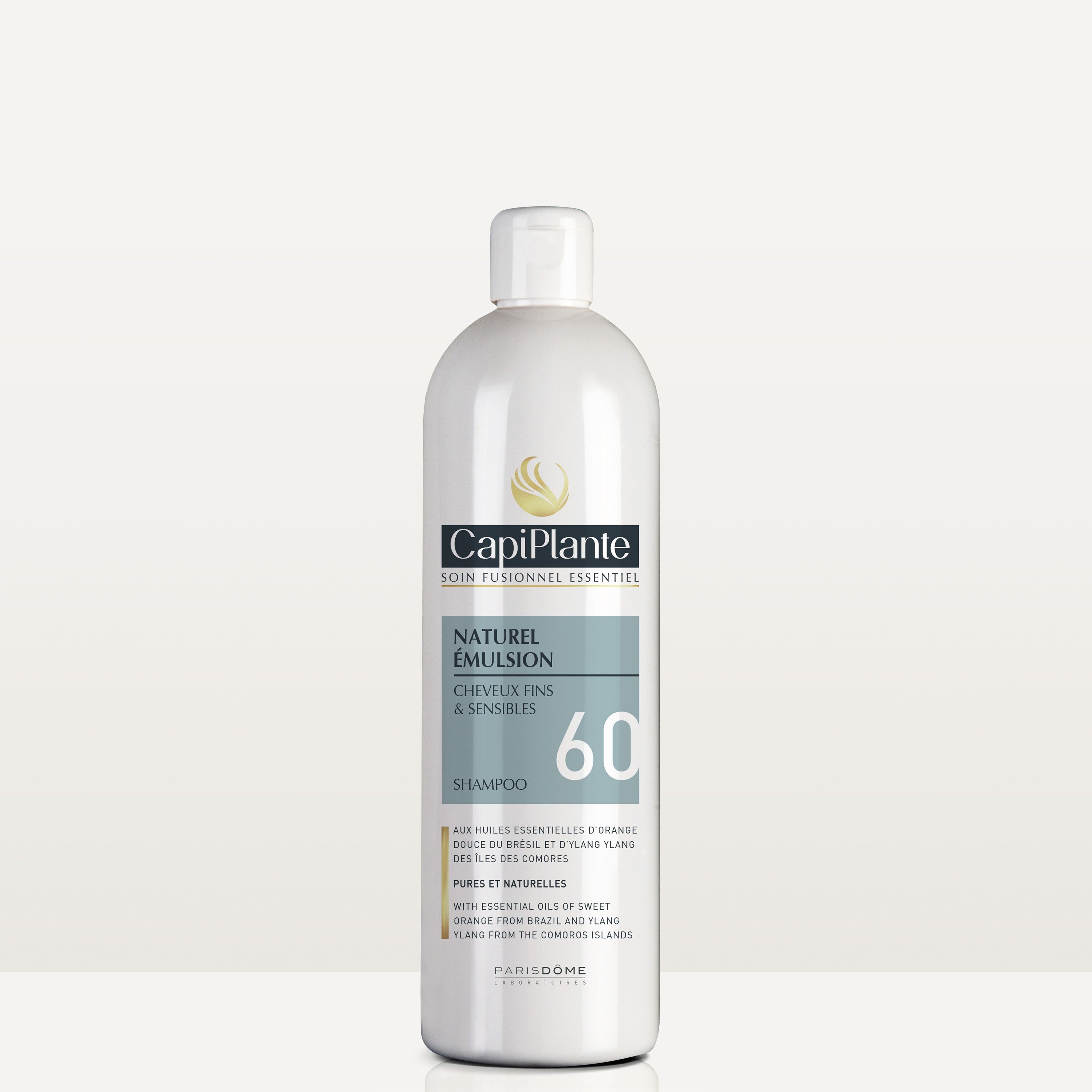 Emulsione shampoo naturale per capelli fini e sensibili N°60 500ml (oli essenziali - capelli fini, flosci e privi di volume)