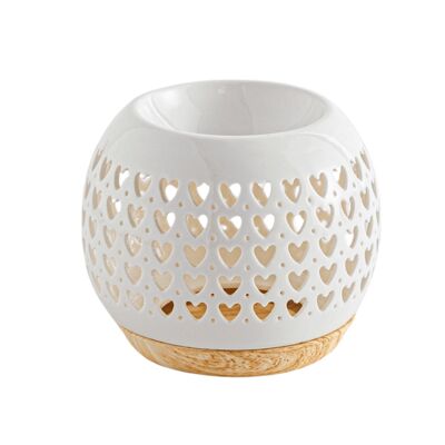 Ceramic heart-shaped fragrance burner