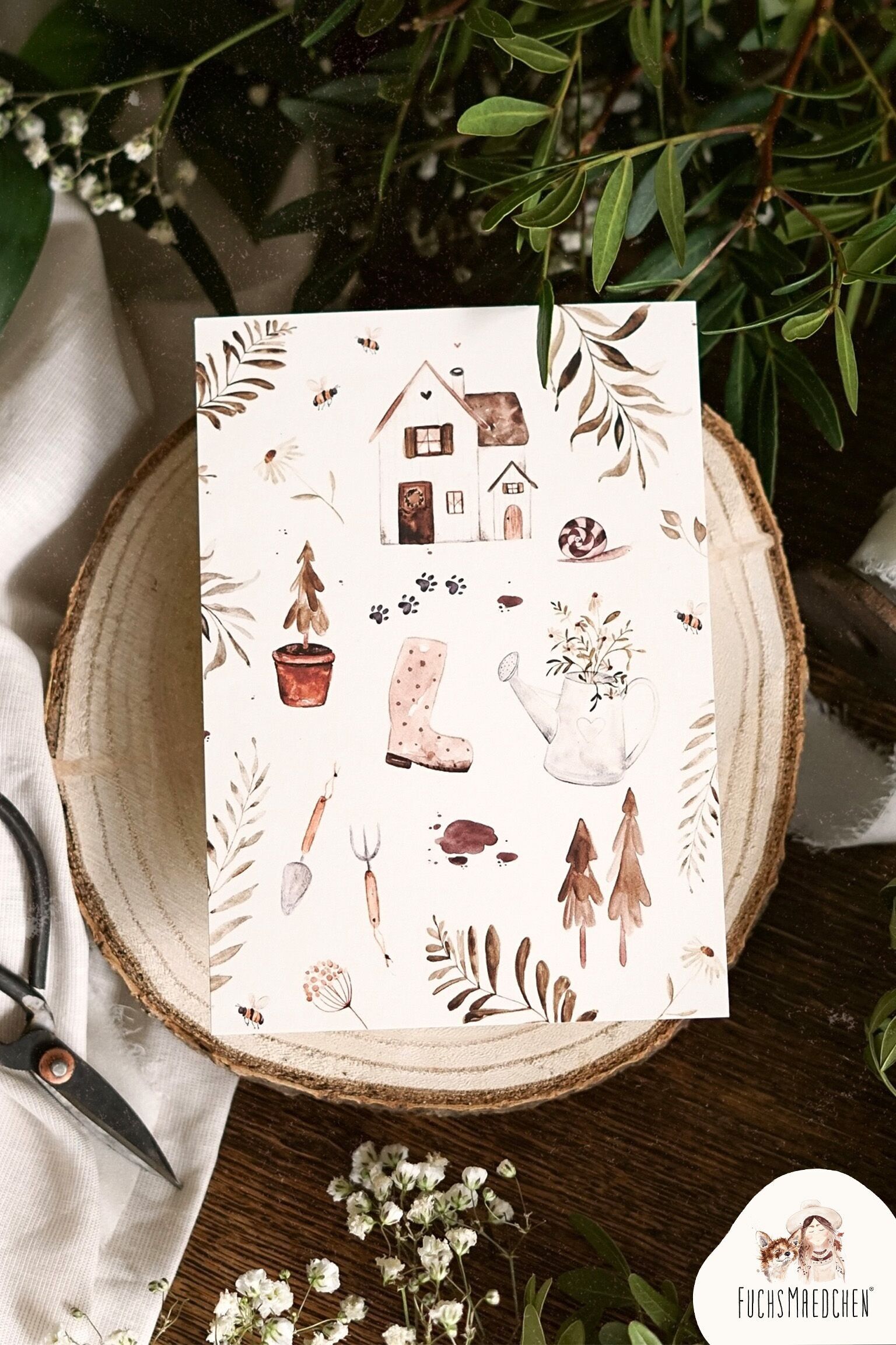 Biglietto d'auguri -Giardino Felicità-