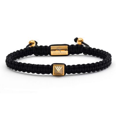 Bracciale da uomo con piramide dorata e zircone