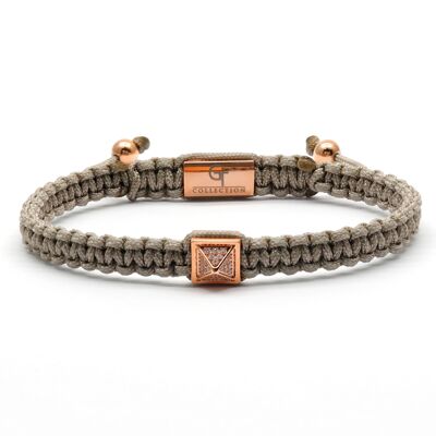 Bracelet Pyramide en Or Rose pour Homme avec Zircon