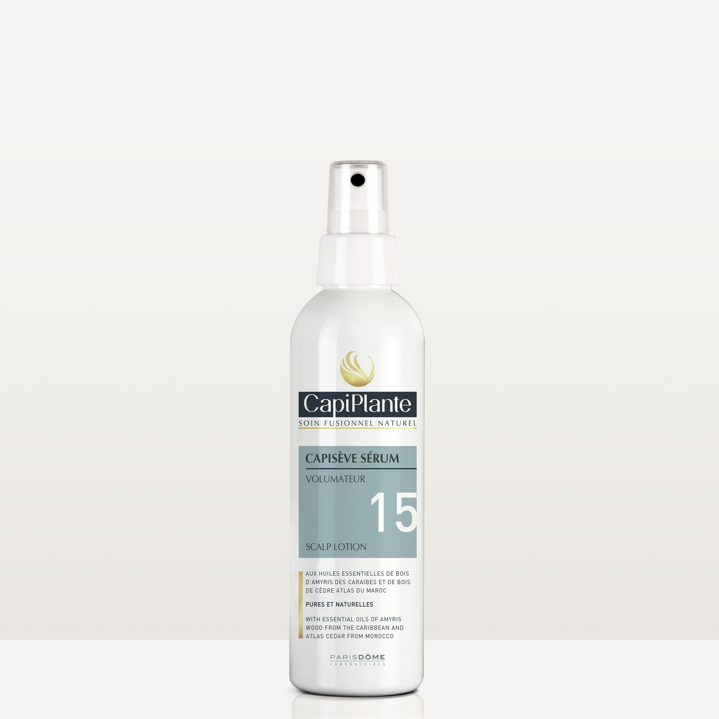 soin concentré sans rinçage Capisève sérum volumateur N°15 250ml (huiles essentielles - complément à la chute de cheveux)