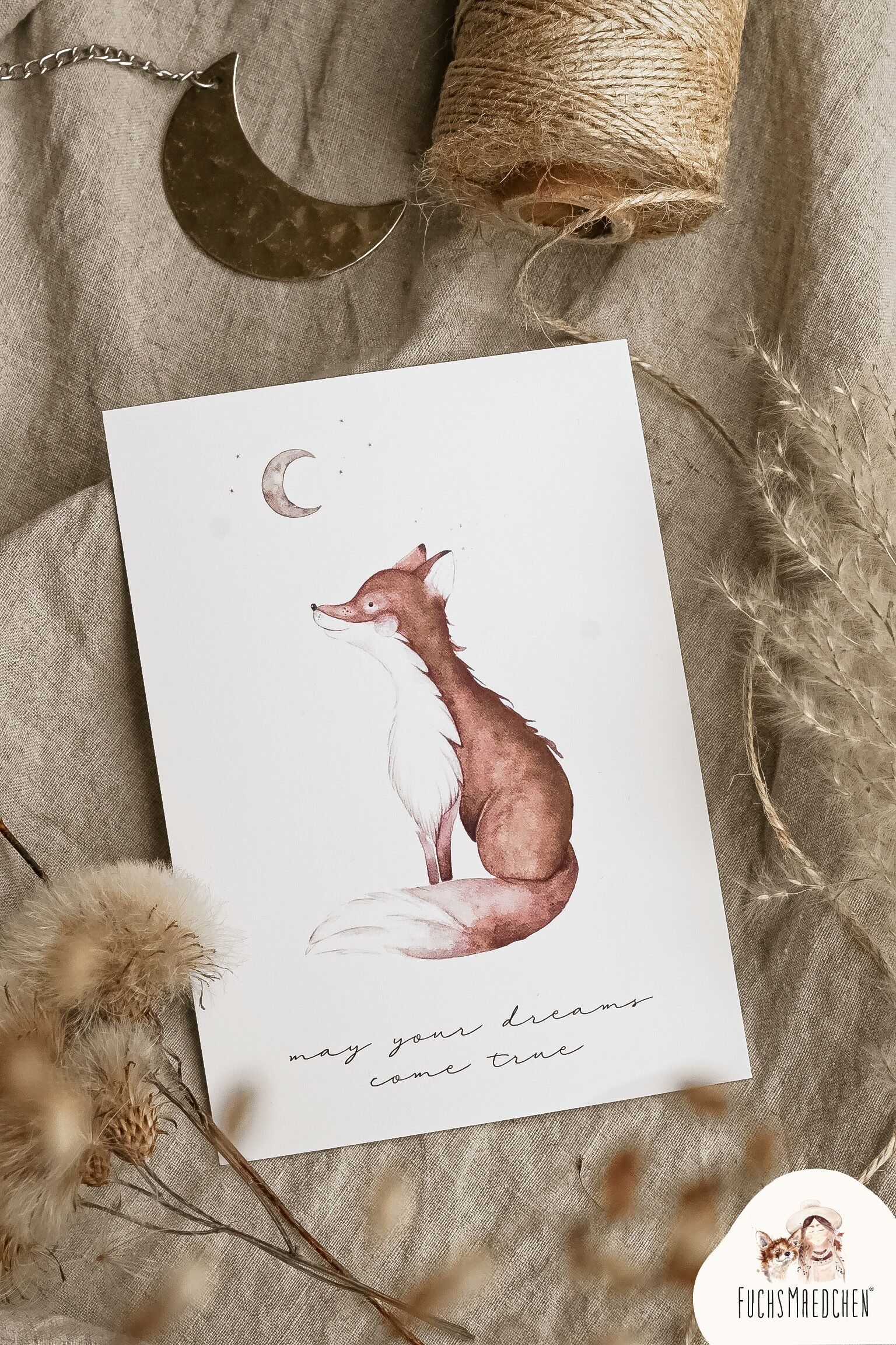 Biglietto d'auguri -Volpe Lunare-