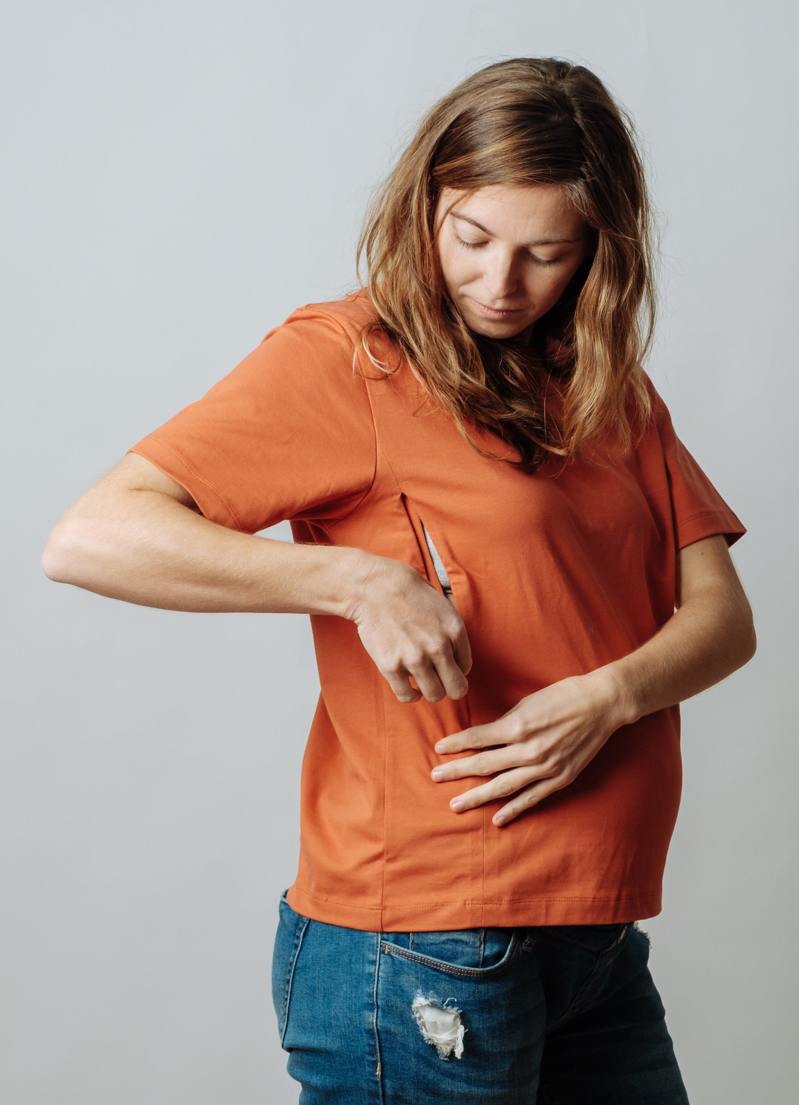 Maglietta da allattamento “Papaya”.